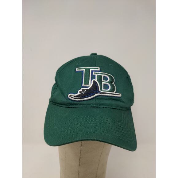 Team MLB Tampa Bay Rays Strapback Hat Outdoor Cap Size S/M Green Embroidered - Picture 2 of 11